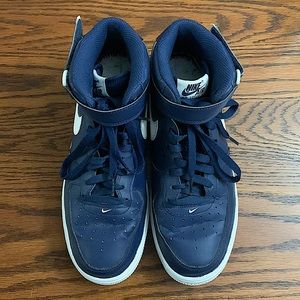 Nike Air Force Ones Navy Mid  06/08/16 315123-497 Missing insoles